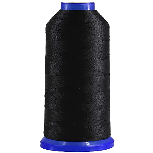 Selric [1300 Yards / 26 Colors Available] Tex 90 Bonded Nylon Thread for Leather Sewing 280D/3 T90#92 Heavy Duty Polsterfaden für Leder and andere schwere Stoffe (schwarz) von Selric