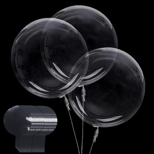 Semazz Bobo Luftballons Transparente,50 PCS Blase Klar Ballons Luftballons 12 Zoll Kristall Luftballons für Geburtstagsfeier Hausdekoration Weihnachten Hochzeitstag Festival Deko von Semazz