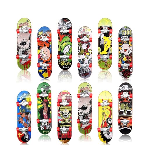 Finger Skateboard,12 PCS Mitgebsel Kindergeburtstag Mini Fingerboard Spielzeug Tech Deck Finger Surfboard Finger Board für Kindergeburtstage Junge Kind Partytütenfüller Geschenk von Semazz