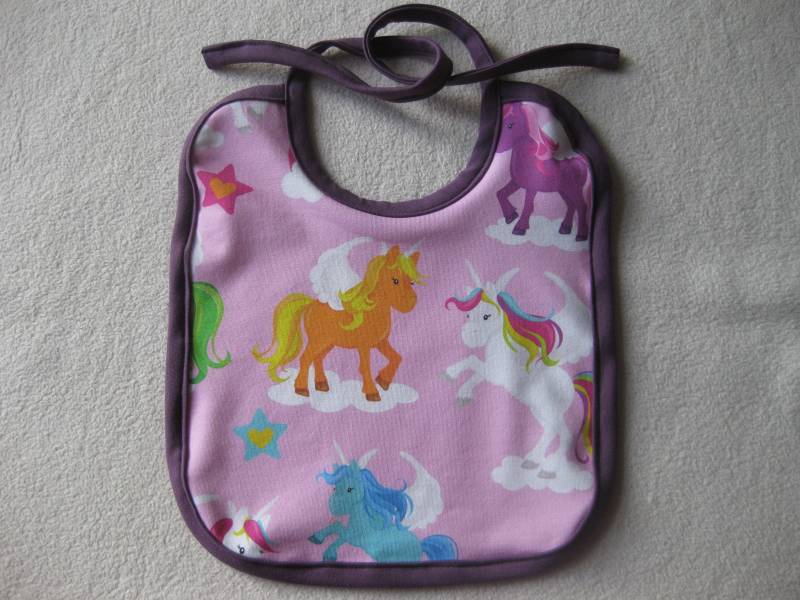 Bio Baby Lätzchen Einhorn Rosa, Frottee Rückseite, Latz, Kinder von Sembini