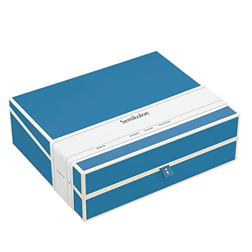 Semikolon 364102 Dokumentenbox – Aufbewahrungs-Box für Dokumente A4 – 31,5 x 26 x 10 cm – azzurro hell-blau von Semikolon