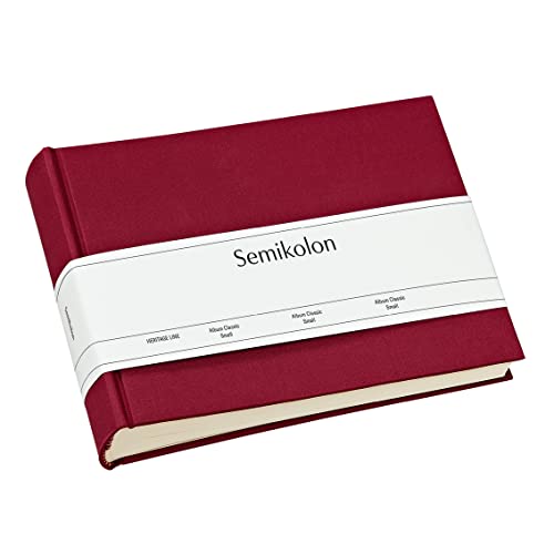 Semikolon 350980 Album Classic Small - 21,5 x 16 cm - 80 Seiten cremefarben, für 10 x 15 Fotos - burgundy dunkel-rot von Semikolon