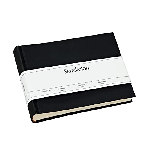 Semikolon 350983 Album Classic Small - 21,5 x 16 cm - 80 Seiten cremefarben, für 10 x 15 Fotos - black schwarz von Semikolon