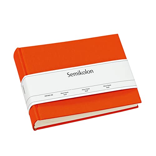 Semikolon 350993 Album Classic Small - 21,5 x 16 cm - 80 Seiten cremefarben, für 10 x 15 Fotos - orange orange von Semikolon