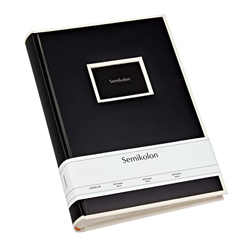 Semikolon 351121 300 Pockets Album - 22,5 x 32,8 cm - 100 Seiten cremefarben, für 300x 10x15 Fotos - black schwarz von Semikolon