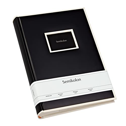 Semikolon 351121 300 Pockets Album – 22,5 x 32,8 cm – 100 Seiten cremefarben, für 300x 10x15 Fotos – black schwarz von Semikolon