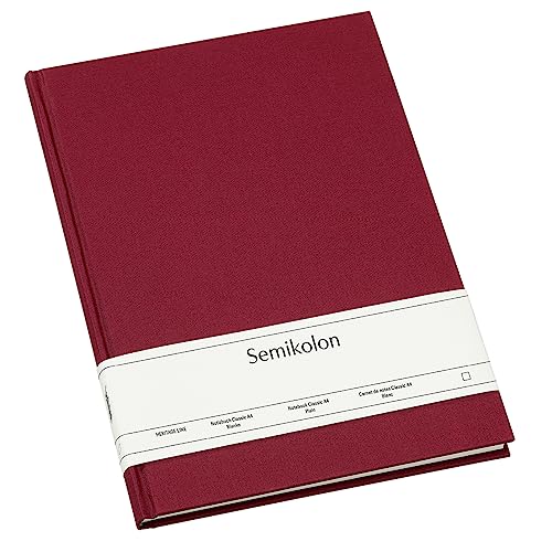 Semikolon 351234 - Notizbuch Classic A4 blanko - 176 Seiten, cremeweißes Papier - Lesezeichen - burgundy dunkel-rot von Semikolon