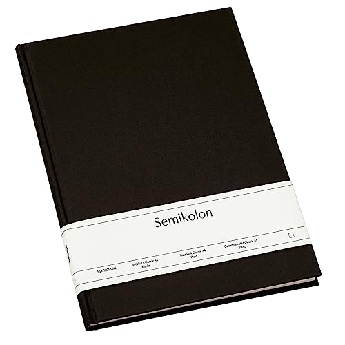 Semikolon 351236 - Notizbuch Classic A4 blanko - 176 Seiten, cremeweißes Papier - Lesezeichen - black schwarz von Semikolon