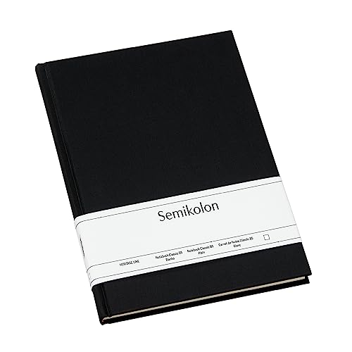 Semikolon 351284 - Notizbuch Classic B5 blanko - 176 Seiten, cremeweißes Papier - Lesezeichen - black schwarz von Semikolon