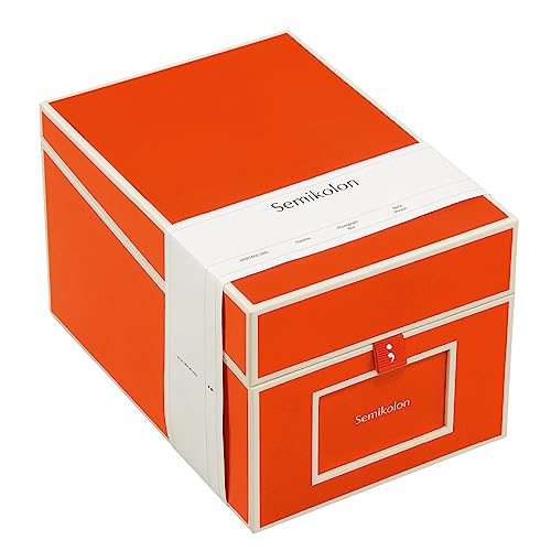 Semikolon 352559 CD- und Fotobox - 17,7 x 15,7 x 25,6 cm - für 10 x 15 cm Fotos - Cover orange orange von Semikolon