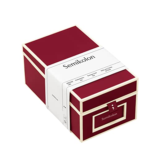 Semikolon 352640 Visitenkartenbox - alphabetisches Register - 10,5x18x8,3 cm - Business-Card-Box - burgundy dunkel-rot von Semikolon