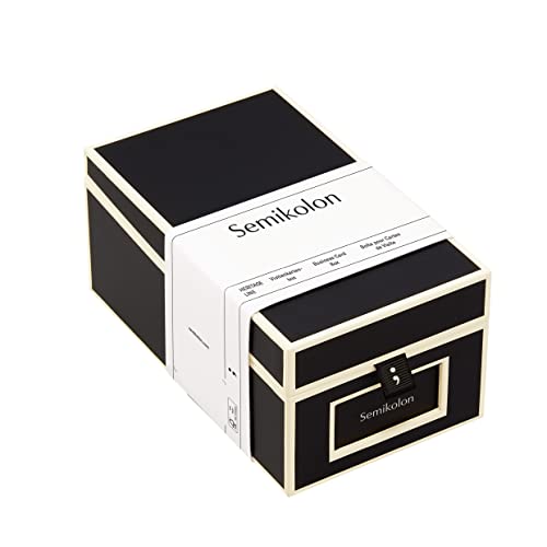 Semikolon 352642 Visitenkartenbox - alphabetisches Register - 10,5 x 18 x 8,3 cm - Business-Card-Box - black schwarz von Semikolon