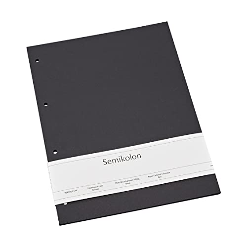 Semikolon 353088 Fotokarton 4-fach gelocht - für Foto-Mappe 4-Ring - 20 Blatt, Format: 23 x 29,5 cm - black schwarz von Semikolon