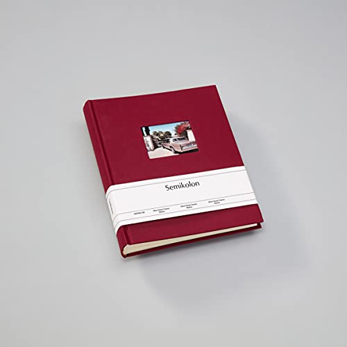 Semikolon 360188 Foto-Album Medium Finestra – 21,6x25,5 cm – 80 Seiten cremefarben, für 160 Fotos – burgundy burgunder von Semikolon