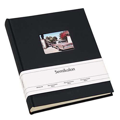 Semikolon 360190 Foto-Album Medium Finestra - 21,6x25,5 cm - 80 Seiten cremefarben, für 160 Fotos - black schwarz von Semikolon