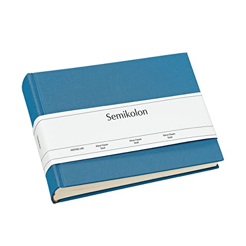 Semikolon 363971 Album Classic Small – 21,5 x 16 cm – 80 Seiten cremefarben, für 10 x 15 Fotos – azzurro hell-blau von Semikolon