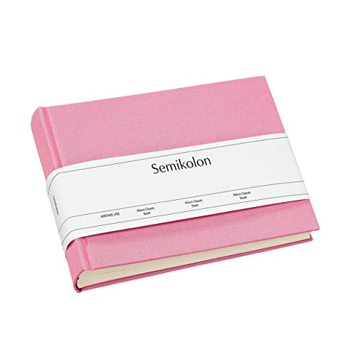 Semikolon 363972 Album Classic Small – 21,5 x 16 cm – 80 Seiten cremefarben, für 10 x 15 Fotos – flamingo pink von Semikolon