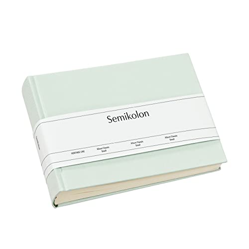 Semikolon 363973 Album Classic Small – 21,5 x 16 cm – 80 Seiten cremefarben, für 10 x 15 Fotos – moss pastell-grün von Semikolon