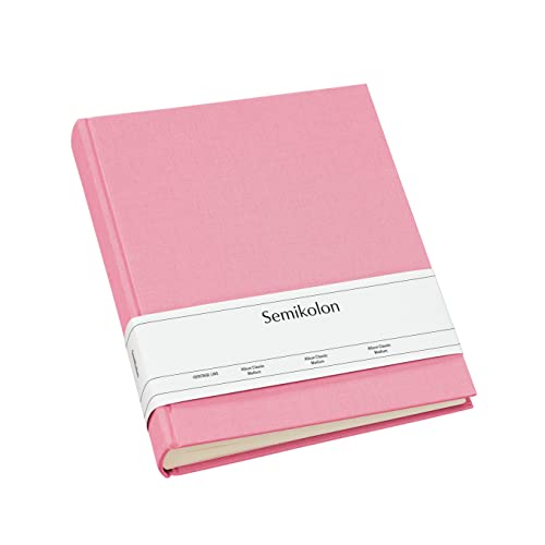 Semikolon 363978 Foto-Album Classic Large – 24,5 x 30,5 cm – 130 Seiten cremefarben, für 260 Fotos – flamingo pink von Semikolon