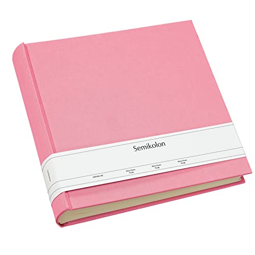 Semikolon 363982 Foto-Album Classic XLarge – 32 x 31 cm, 130 Seiten cremefarben, für 260 Fotos – flamingo pink von Semikolon