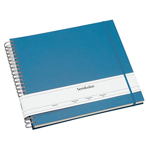 Semikolon 364008 Spiral Album Maxi Mucho – 34,5x30 cm – Fotoalbum, 90 Seiten cremeweiß, Fotobuch, azzurro hellblau von Semikolon