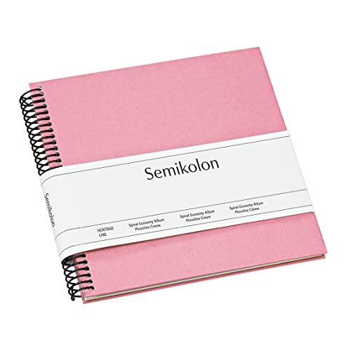 Semikolon 364019 Spiral Album Piccolino – 17 x 17 cm – Fotoalbum, 20 Seiten cremeweiß, Spiral-Fotobuch, flamingo pink von Semikolon