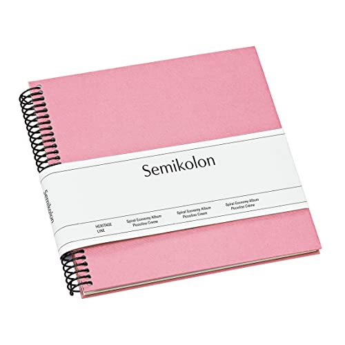 Semikolon 364019 Spiral Album Piccolino - 17 x 17 cm - Fotoalbum, 20 Seiten cremeweiß, Spiral-Fotobuch, flamingo pink von Semikolon