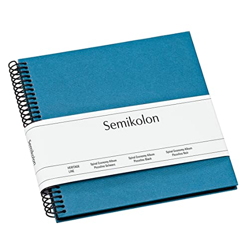 Semikolon 364022 Spiral Album Piccolino – 17 x 17 cm – Fotoalbum, 20 Seiten schwarz, Spiral-Fotobuch, azzurro hell-blau von Semikolon