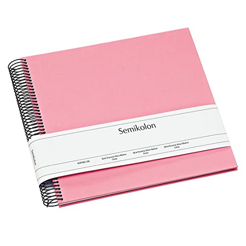 Semikolon 364027 Spiral Album Economy Medium - 23x22,3 cm - Fotoalbum, 40 Seiten cremeweiß, Fotobuch, flamingo pink von Semikolon