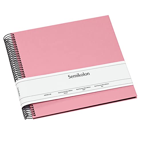 Semikolon 364031 Spiral Album Economy Medium - 23x22,3 cm - Fotoalbum, 40 Seiten schwarz, Fotobuch, flamingo pink von Semikolon