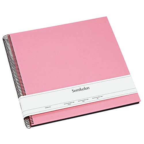 Semikolon 364039 Spiral Album Economy Large - 34,5x33,2 cm - Fotoalbum, 50 Seiten schwarz, Fotobuch, flamingo pink von Semikolon