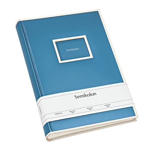 Semikolon 364069 300 Pockets Album – 22,5 x 32,8 cm – 100 Seiten cremefarben, für 300x 10x15 Fotos – azzurro hell-blau von Semikolon