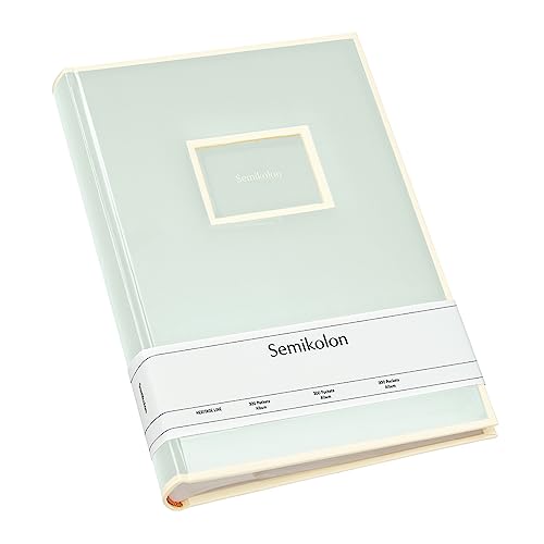 Semikolon 364071 300 Pockets Album – 22,5 x 32,8 cm – 100 Seiten cremefarben, für 300x 10x15 Fotos – moss pastell-grün von Semikolon