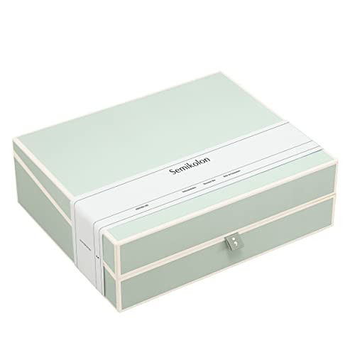 Semikolon 364104 Dokumentenbox – Aufbewahrungs-Box für Dokumente A4 – 31,5 x 26 x 10 cm – moss pastell-grün von Semikolon