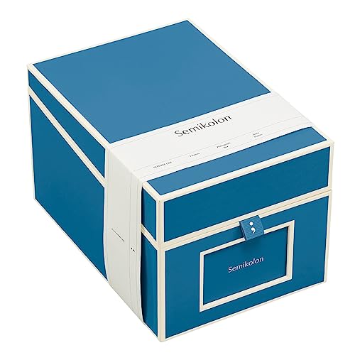 Semikolon 364110 CD- und Fotobox – 17,7 x 15,7 x 25,6 cm – für 10 x 15 cm Fotos – Cover azzurro hell-blau von Semikolon