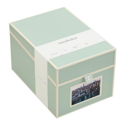 Semikolon 364112 CD- und Fotobox – 17,7 x 15,7 x 25,6 cm – für 10 x 15 cm Fotos – Cover moss pastell-grün von Semikolon