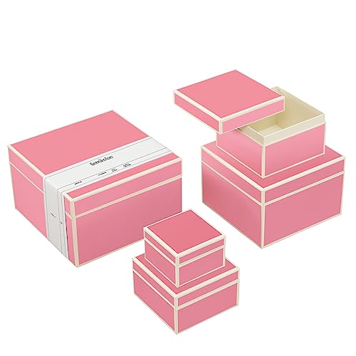 Semikolon 364119 5er Aufbewahrungsboxen – Set 5 tlg – diverse Größen – Geschenkboxen – flamingo pink von Semikolon