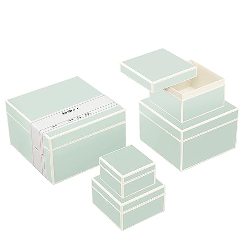 Semikolon 364120 5er Aufbewahrungsboxen – Set 5 tlg – diverse Größen – Geschenkboxen – moss pastell-grün von Semikolon