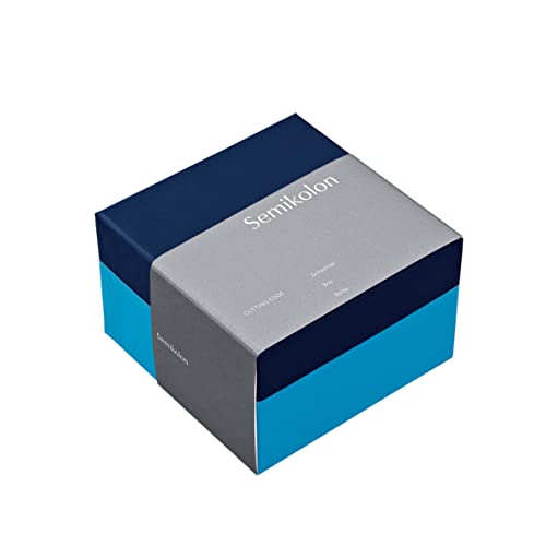 Semikolon 364865 Aufbewahrungsbox Cutting Edge M Format – 17,7 x 17,7 x 12,2 cm – Geschenkbox – blau marine aqua von Semikolon