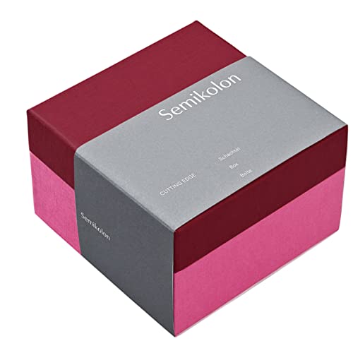 Semikolon 364869 Aufbewahrungsbox Cutting Edge L Format – 23,9 x 23,9 x 16,1 cm – Geschenkbox – rot-rosa raspberry fuchsia von Semikolon