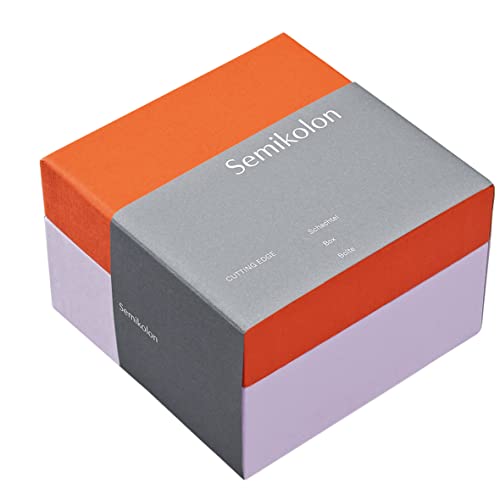 Semikolon 364872 Aufbewahrungsbox Cutting Edge L – 23,9 x 23,9 x 16,1 cm – Geschenkbox – orange-lila tangerine lavender von Semikolon