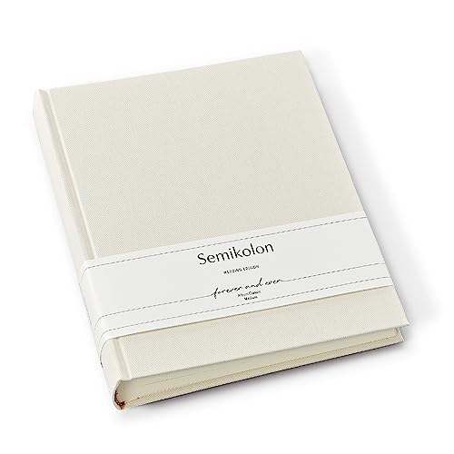 Semikolon 367182 Foto-Album Classic Medium Wedding Edition – 21,6x25,5 cm, 80 Seiten cremeweiß, 160 Fotos, chamois creme von Semikolon