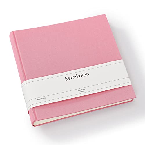 Semikolon 368392 Foto-Album Classic Event – 24 x 23 cm – 60 Seiten cremefarben, für ca. 60 Fotos – flamingo rosa von Semikolon