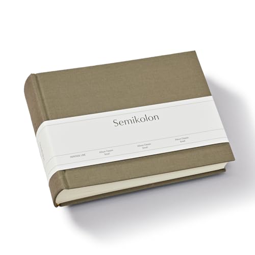 Semikolon 369949 Album Classic Small - 21,5 x 16 cm - 80 Seiten cremefarben, für 10 x 15 Fotos - fango beige von Semikolon