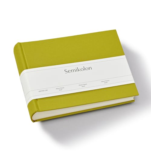Semikolon 369950 Album Classic Small – 21,5 x 16 cm – 80 Seiten cremefarben, für 10 x 15 Fotos – matcha hell-grün von Semikolon