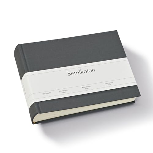 Semikolon 369951 Album Classic Small - 21,5 x 16 cm - 80 Seiten cremefarben, für 10 x 15 Fotos - lava stone grau von Semikolon