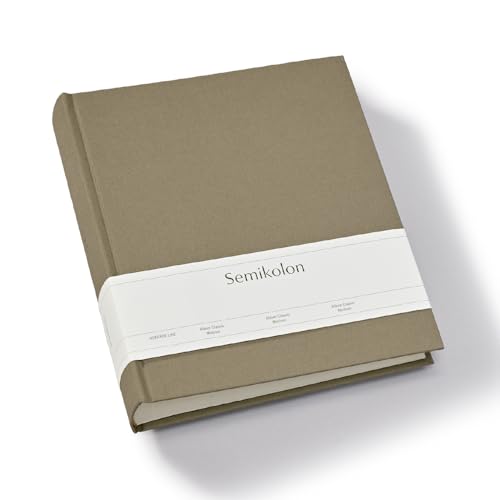 Semikolon 369953 Foto-Album Classic Medium – 21,6 x 25,5 cm – 80 Seiten cremefarben, für 160 Fotos – fango beige von Semikolon