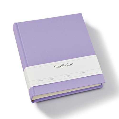 Semikolon 369956 Foto-Album Classic Medium - 21,6 x 25,5 cm - 80 Seiten cremefarben, für 160 Fotos - lilac silk lila von Semikolon