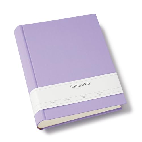 Semikolon 369960 Foto-Album Classic Large - 24,5 x 30,5 cm - 130 Seiten cremefarben, für 260 Fotos - lilac silk lila von Semikolon