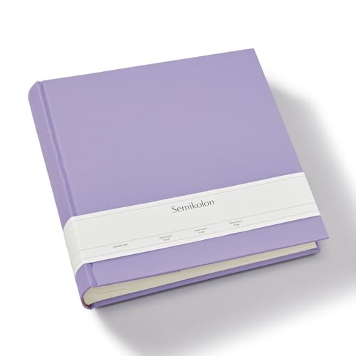 Semikolon 369965 Foto-Album Classic XLarge – 32 x 31 cm, 130 Seiten cremefarben, für 260 Fotos – lilac silk lila von Semikolon